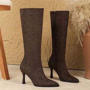 Elegant Brown Knee-High Women's Boots